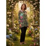 Johnny Was NWT Fagan Josie Tunic in Floral Print Lightweight Silk Blouse S Photo 5