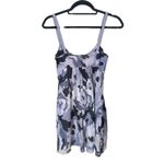 Susana Monaco NWT Grey Floral Mini Dress 4 Babydoll Y2K Fairy Goth Whimsical Art Photo 2