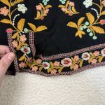 ZARA  Woman Skort Womens Small Black Embroidered Floral Wrap Tie Waist Boho Photo 4