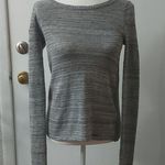 Hollister Co. Grey/Silver Long Sleeve Lace Sheer Top XS Casual Holiday Coquette Photo 2