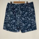 Jachs Girlfriend  Dark Blue Floral Leaf Printed Shorts Large Photo 4