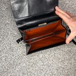 YSL Vintage Yves Saint Laurent Black Leather Shoulder Bag Women's Handbag Photo 9