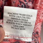 Fred David  size 2X pink patterned bohemian peasant blouse tie-neck Photo 6