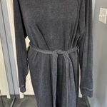 Torrid  Black Washed Belted‎ Fleece Sweatshirt Dress Photo 0