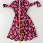 Nanette Lepore  Women's Size 2  Burgundy Floral Pintuck Button Down Shirt Dress‎ Photo 9