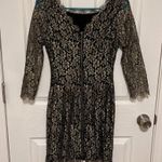 Diane Von Furstenberg DVF  Zarita Gold Black Lace Dress Photo 4