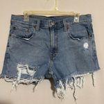 Levi's  412 Light Wash Raw Hem Fray Denim Jean Shorts size 33 Photo 0