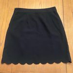 Premise Scalloped Hem Stretch Lined A-Line Mini Skirt Black Size 10 NEW Photo 4