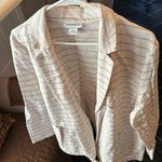 Liz Claiborne Liz Clairborne Stripped White Lightweight Blazer Jacket Photo 1