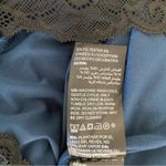 White House | Black Market WHBM Teal Velvet Lace Trim Floral Embroidered Flounce Sleeve Dress XS Petite Photo 10