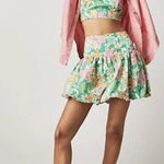 Free People Size XS Lula Bubble Set FLORAL TUBE TOP & MINI SKIRT Set NWT Photo 0