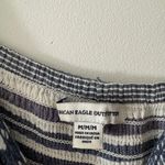 American Eagle  Blue and White Striped Romper Photo 4