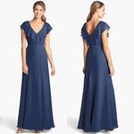 Jenny Yoo • Cecilia navy bridesmaid dress ruffled chiffon gown maxi formal Photo 2