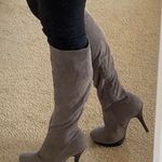 Luxury Rebel Tall Gray Suade Boots Sz 7 Photo 1