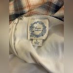 Blue Rain Plaid Puff Sleeve Dress Photo 5