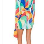 We Wore What  Cowl Front Dress in Abstract Watercolor Medium Photo 1
