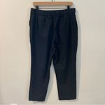J. Crew Linen Cotton Blend Sailor Pant Black Ankle Crop Button Pocket Size 14 Photo 5