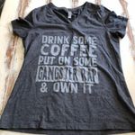Coffee gangster rap t shirt size small Gray Photo 0