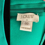 J.Crew  Emerald Green Cap Sleeve Sheath Dress Size 00 Career Work Party Photo 2