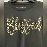 Love In Faith Black T-Shirt with Cheetah print letters Blessed. Photo 1
