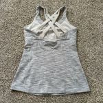 Lululemon  gray & white striped cross-strap sleeveless tank top size 6 Photo 2