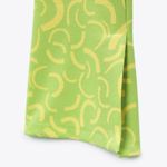 ZARA NEW high Rise Flared Jacquard Retro Print Pull On Pants Green Size XS Photo 3