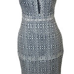 Gianni Bini Gianna Bini Tatiana Jacquard Dress XS Navy Blue Tribal Geometric Southwestern Photo 0