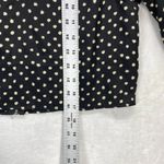 Coincidence & Chance Crop Top S Black Cream Polka Dot LS Mock Neck Blouse Photo 2