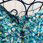 Old Navy NWOT  Womens Size Extra Small Green Floral-Print Button-Down Cam…​ Photo 4