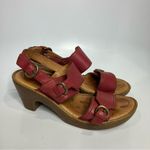 Clarks Born Timia raspberry pink leather sandals heels women’s size‎ 9 casual summer Photo 1