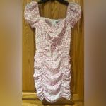 Princess Polly  Elmer Ruched Lined Mini Dress Pink & White Floral‎ Size 0 Photo 4
