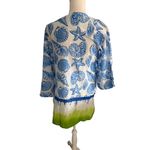 PEPPERMINT BAY 100% Cotton Seashell Green Blue Ombre Tunic Top Size S Photo 7