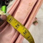 Rare 90s Baby Pink fairycore leather shoulder hand bag purse gold tone hardware kiss lock & interior compartment Photo 7