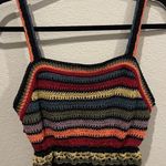 ZARA Multicolor Striped Crochet Knit Top Photo 3