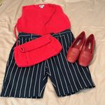 Reitmans sz9 juniors navy white strip stretchy zip frontâbeltâloopsâshortsâEUC Blue Size undefined Photo 1