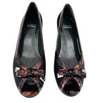 Stuart Weitzman  Fabric Open Toe Heel Patent Leather Tortoise Trim Size 8.5N Photo 1