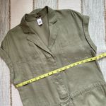 Magaschoni Sage Green 100% Linen Short Sleeves Romper Women’s Size 8 Photo 5