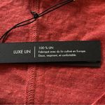 Tahari   100% Linen Top Orange Short Sleeve V-Neck Sz 1X NWT Photo 9