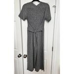 Piper & Scoot Short Sleeve Long Pant Striped Jumpsuit Large Gray Photo 3