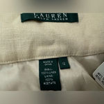 Ralph Lauren Lauren  Khaki 100% Linen Wide Leg Pants Side Zip Lagenlook NWT 12 Photo 8