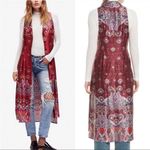 Free People  come see about me longline vest duster paisley print sz M Photo 2