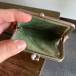 Vintage Leather coin purse small change pouch with kiss lock mini cute Orange Photo 7