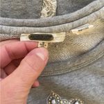 Miss Me Women’s gray pullover sweatshirt embellished lace sleeve Small Photo 3