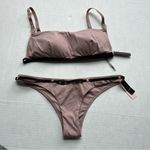 Victoria's Secret NWT Victoria’s Secret ribbed 2 Piece bikini mauve size large top medium bottom Photo 0