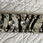 Womens Leather Belt Black White Zebra Print Bling Rhinestone cowgirl Photo 4