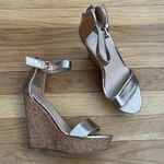 Shoedazzle Dalia Metallic Cork Wedge Heels Photo 0