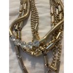 Vera Wang Silver Tone Multi Strand Chain Statement Necklace Rhinestone Accent Jewelry Photo 4