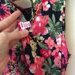 Bongo  Floral and Lace Pink elastic waist Romper size small Photo 4