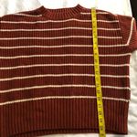 a.n.a  Brown burgundy white striped long sleeve sweater slightly oversize. Measurement in pics Photo 2