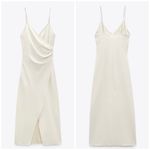 ZARA  sparkly strap midi dress in cream Photo 6